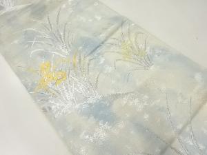 アンティーク　草花模様織出し袋帯（材料）